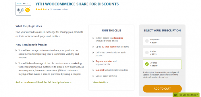 YITH WooCommerce Share For Discounts Premium