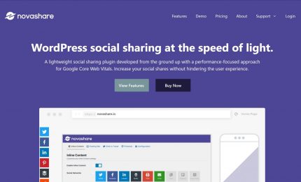 Novashare – WordPress Social Plugin