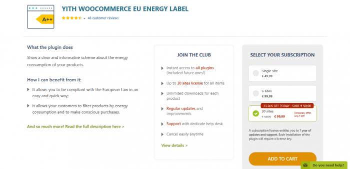 YITH WooCommerce EU Energy Label Premium