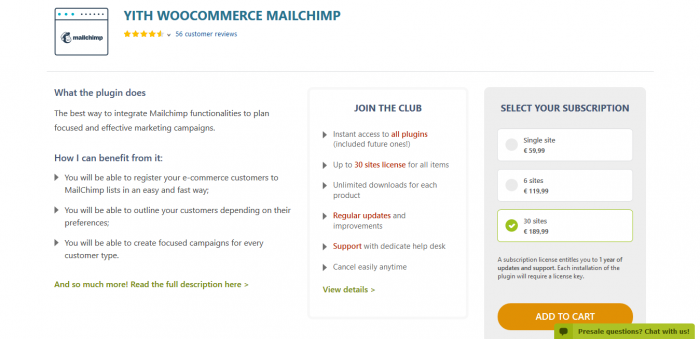 YITH WooCommerce Mailchimp Premium