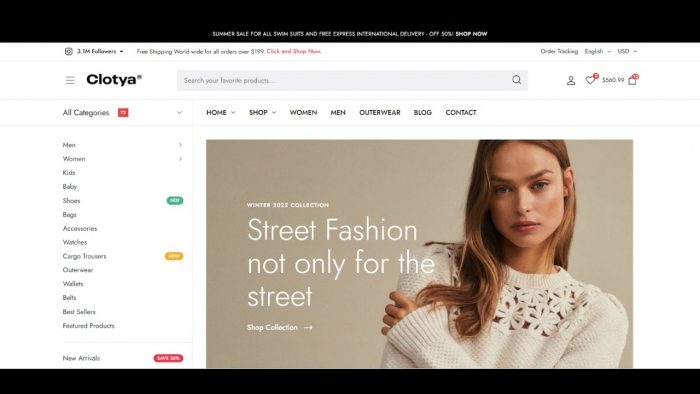 Clotya – Fashion Store eCommerce Theme