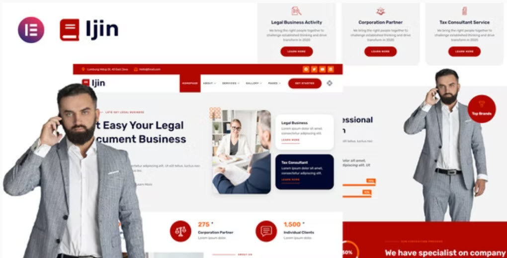 Ijin – Legal Business & Tax Consultant Services Elementor Template Kit