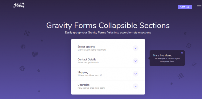 Jetsloth – Gravity Forms Collapsible Sections