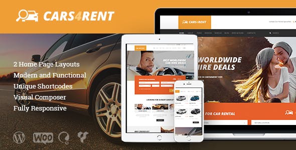 Cars4Rent – Auto Rental & Taxi Service WordPress Theme
