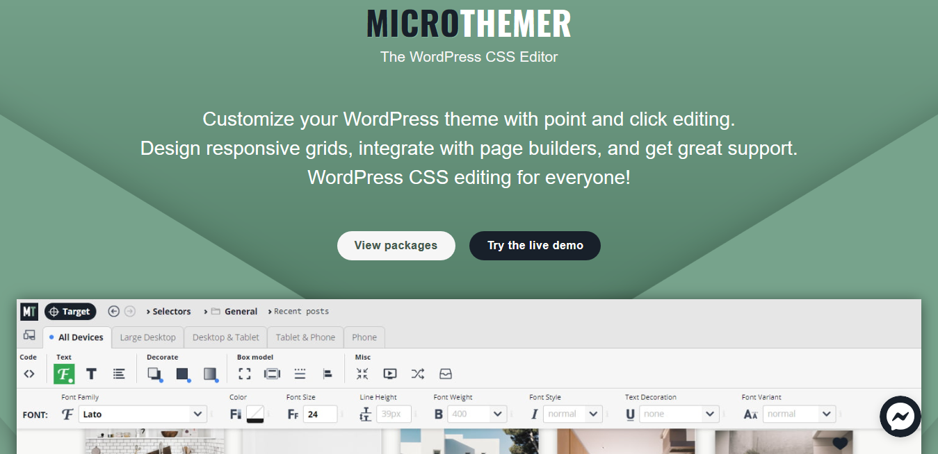 Microthemer – The WordPress CSS Editor