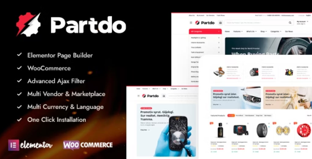 Partdo – Auto Parts and Tools Shop WooCommerce Theme