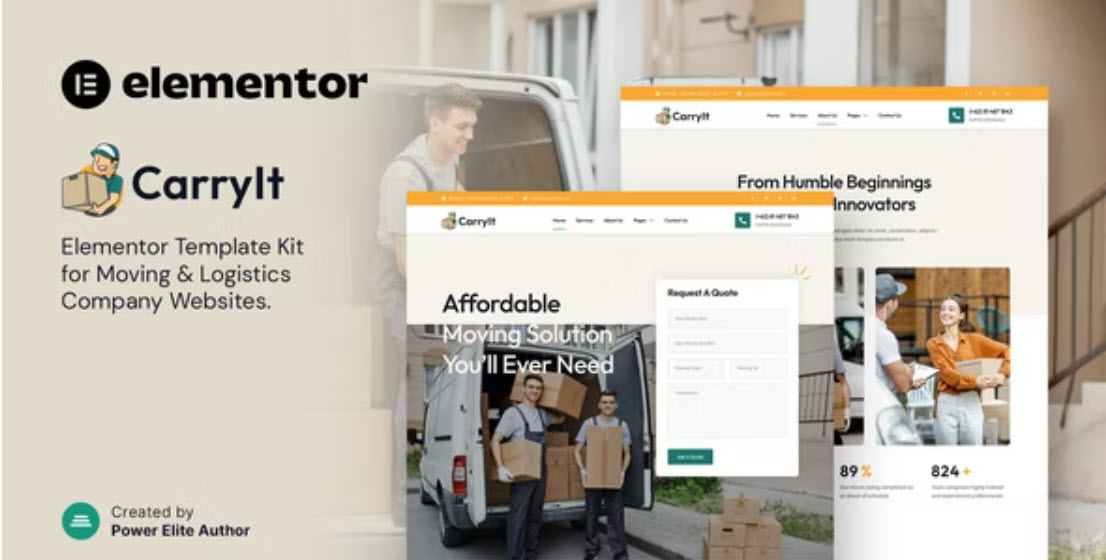 CarryIt – Moving & Logistics Company Elementor Template Kit