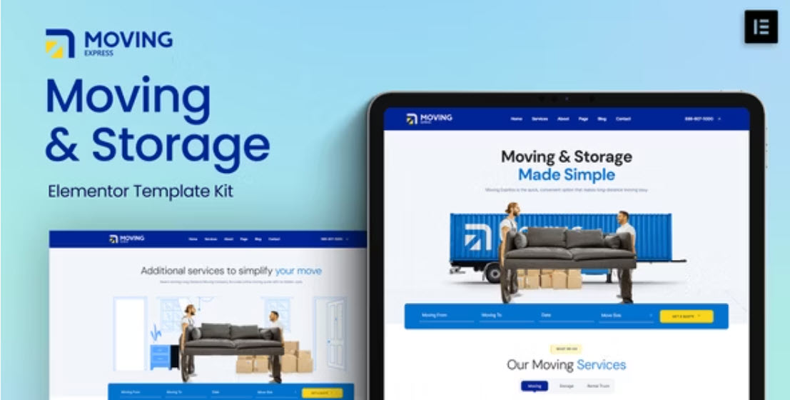 MovingExpress – Moving & Storage Company Elementor Template Kit