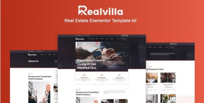 Realvilla – Real Estate Elementor Pro Template Kit