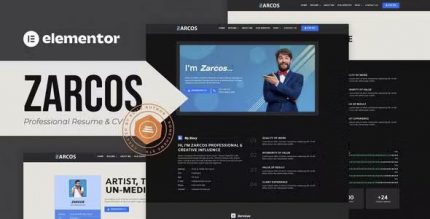 Zarcos – Professional Resume & CV Elementor Template Kit