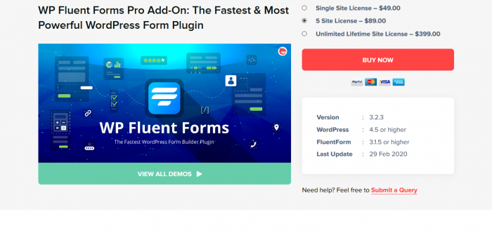 WP Fluent Forms Pro Add-On : WordPress Form Plugin