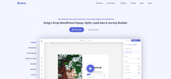 Brave – Drag N Drop WordPress Popup