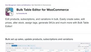 Bulk Table Editor For WooCommerce