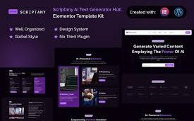 Scriptany – AI Text Generator Hub Elementor Pro Template Kit