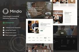 Mindio – Psychology & Counseling Elementor Template Kit