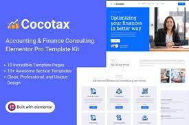 Cocotax – Accounting & Finance Consulting Elementor Pro Template Kit