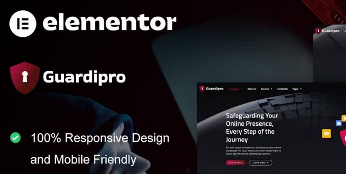 GuardianPro – Cyber Security Services Elementor Template Kit