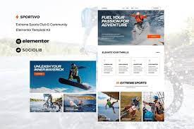 Sportivo – Extreme Sports Club & Community Elementor Template Kit