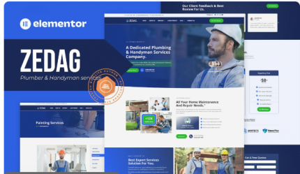 Zedag – Plumber & Handyman Services Elementor Pro Template Kit