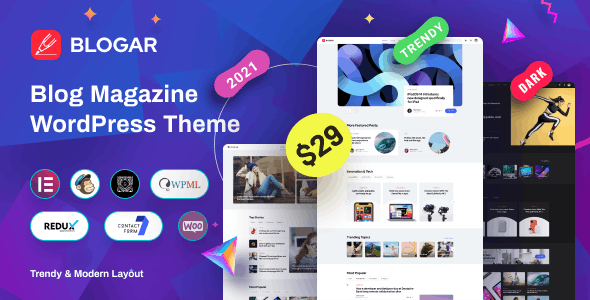 Blogar – Blog Magazine WordPress Theme