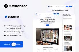 Ezuumz – Video Conferencing & Webinar App Elementor Template Kit