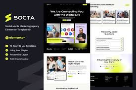 Socta – Social Media Marketing Agency Elementor Template Kit