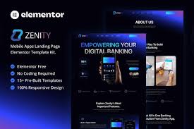 Zenity – Mobile App Landing Page Elementor Template Kit