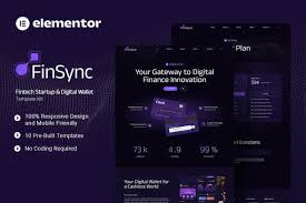 FinSync – Fintech Startup & Digital Wallet Elementor Template Kit