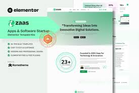 Zaas – Apps & Software Startup Elementor Template Kit