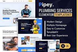 Pipey – Plumber Services Elementor Template Kit