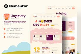 JoyParty – Kids Party Planner Elementor Template Kit