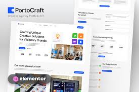 PortoCraft – Creative Agency Portfolio Elementor Template Kit