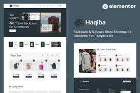 Haqiba – Backpack & Suitcase Store Ecommerce Elementor Pro Template Kit