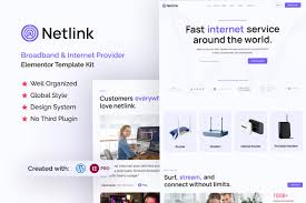 Netlink – Broadband & Internet Provider Elementor Template Kit