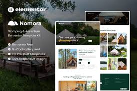 Nomora – Glamping & Adventure Elementor Template Kit