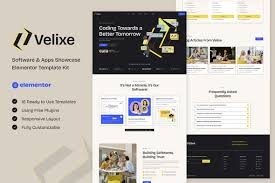 Velixe – Software & Apps Showcase Elementor Template Kit