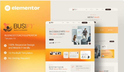 Busify – Business Coach Elementor Template Kit