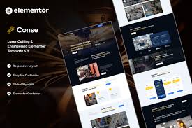 Conse – Industrial & Laser Cutting Services Elementor Template Kit