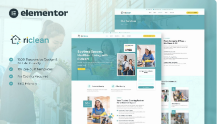 Riclean – Cleaning Service Company Elementor Template Kit