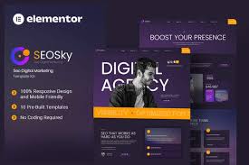 Seosky – Seo Digital Marketing Elementor Template Kit