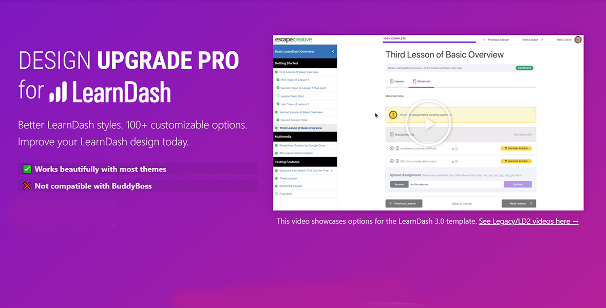 Design Upgrade Pro for LearnDash