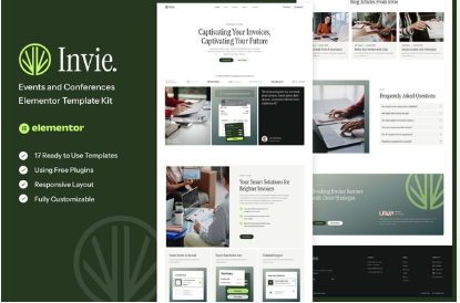 Invie – Invoicing Platform & SaaS Elementor Template Kit