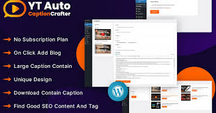 YTCaptionCrafter Video Content Generator WP Plugin