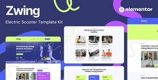 Zwing – Electric Scooter Website Elementor Template Kits