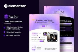 Acabrain – Online Course Education Elementor Template Kit