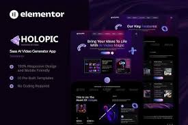 Holopic – Saas AI Generator App Elementor Template Kit