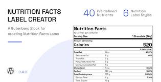 Nutrition Facts Label Creator for Gutenberg