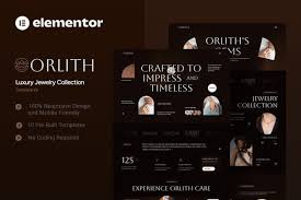 Orlith – Luxury Jewelry Collection Elementor Template Kit