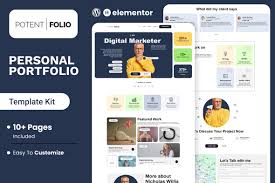 PortFolio – Digital Marketer Portfolio Elementor Template Kit