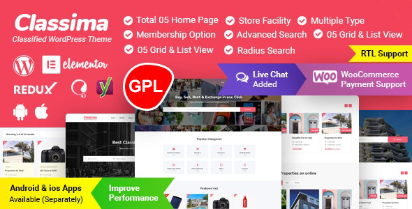 Classima – Classified Ads WordPress Theme